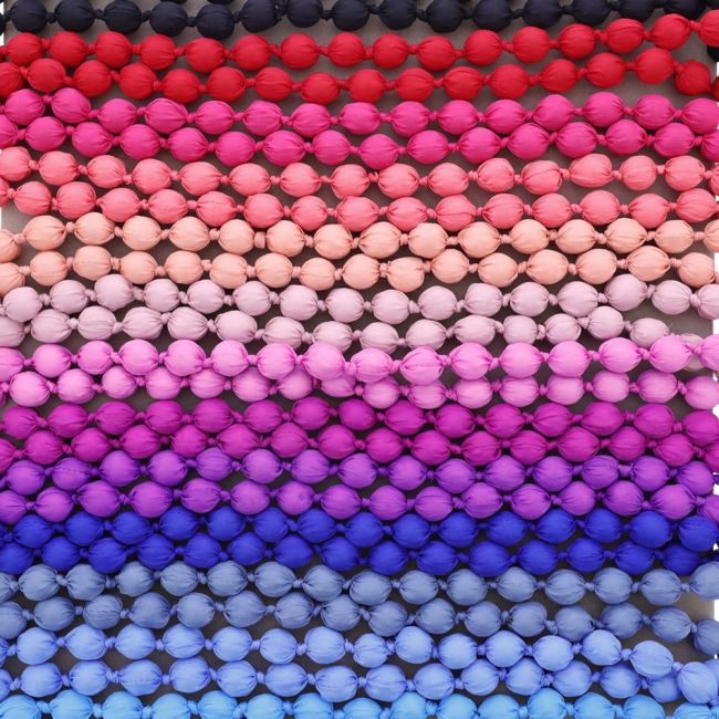 COLLAR LARGO BOLAS FORRADAS TELA 120CM