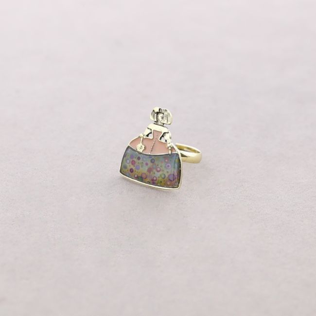 METAL ENAMEL GIRL RING