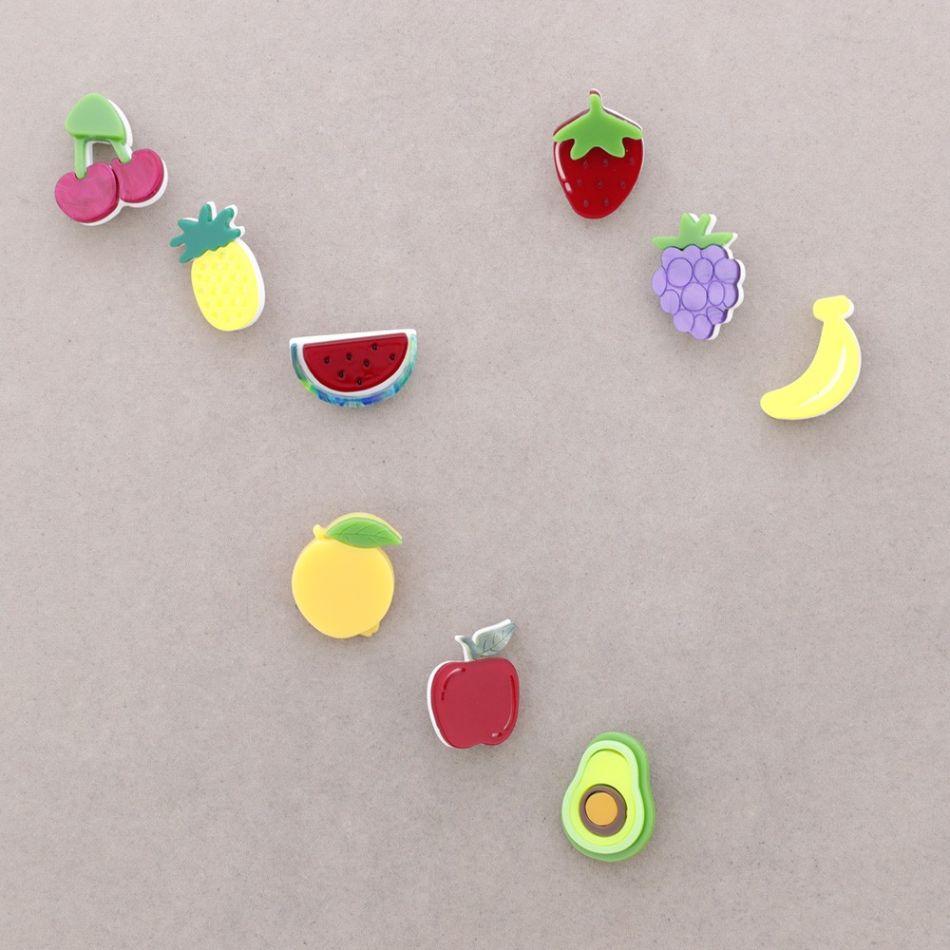 BROCHE SET 3 FRUTAS RESINA