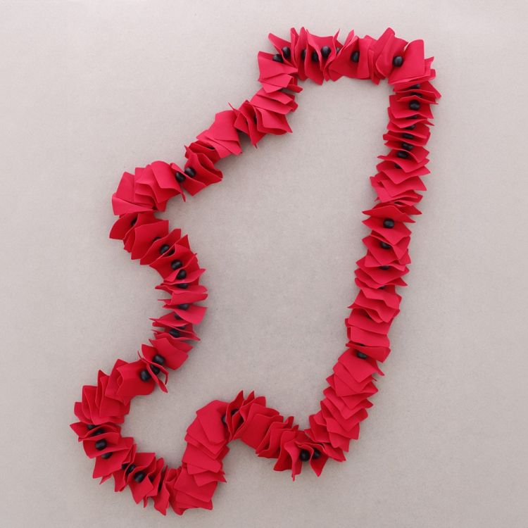 COLLAR LARGO CUENTAS BOLAS TELA POLIÉSTER 1.2M