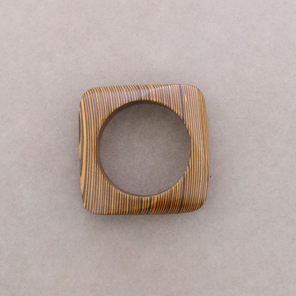 PULSERA RÍGIDA CUADRADA MADERA