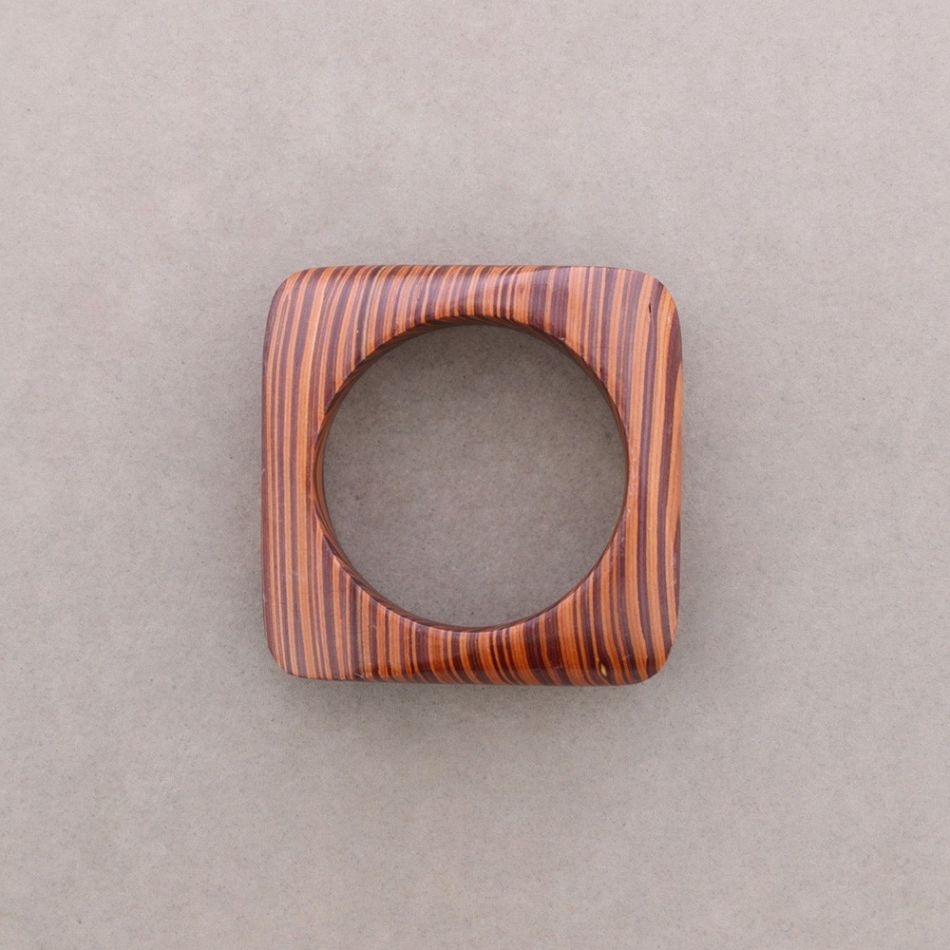 PULSERA RÍGIDA CUADRADA MADERA