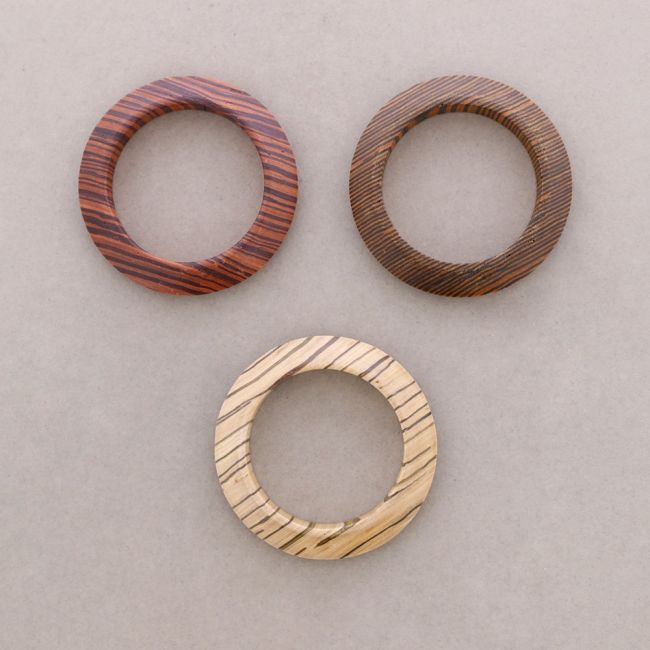 TRIANGULAR WOODEN RIGID BRACELET 1.7CM