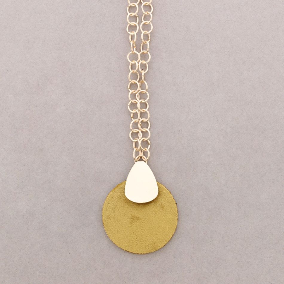 LONG NECKLACE PENDANT VELVET MEDALLION