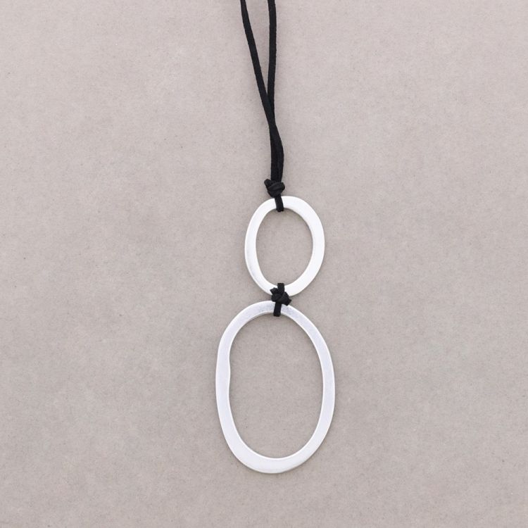 COLLAR LARGO COLGANTE DOBLE ARO IRREGULAR 2