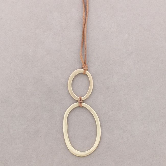 LONG IRREGULAR DOUBLE HOOP PENDANT NECKLACE