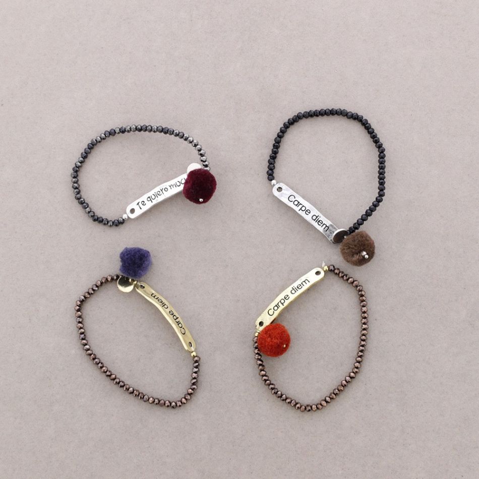 METAL BEADS MESSAGE BRACELET