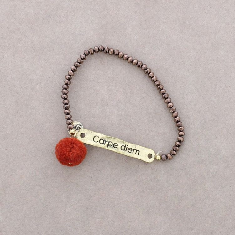 METAL BEADS MESSAGE BRACELET
