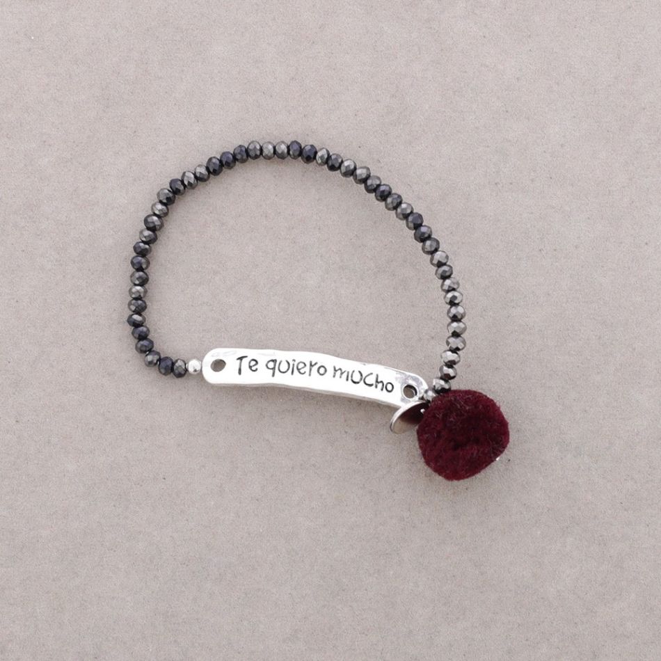 METAL BEADS MESSAGE BRACELET