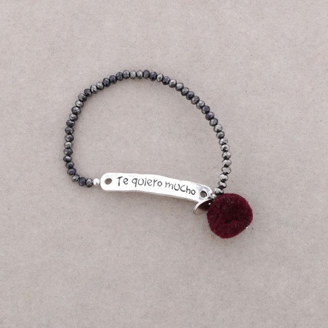 METAL BEADS MESSAGE BRACELET