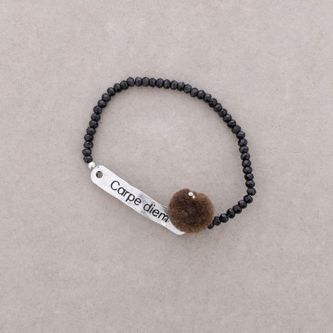 METAL BEADS MESSAGE BRACELET