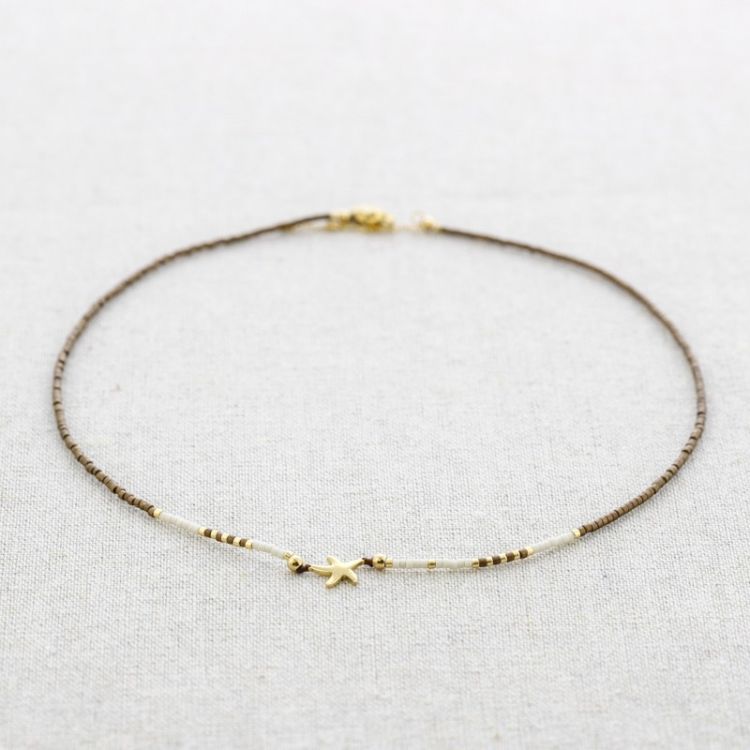 GARGANTILLA ACERO CUENTAS MIYUKI ESTRELLA DE MAR