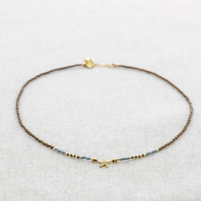 GARGANTILLA ACERO CUENTAS MIYUKI ESTRELLA DE MAR
