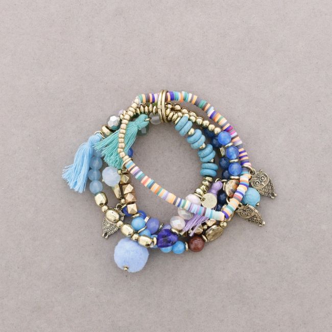 PULSERA 4 TIRAS CUENTAS
