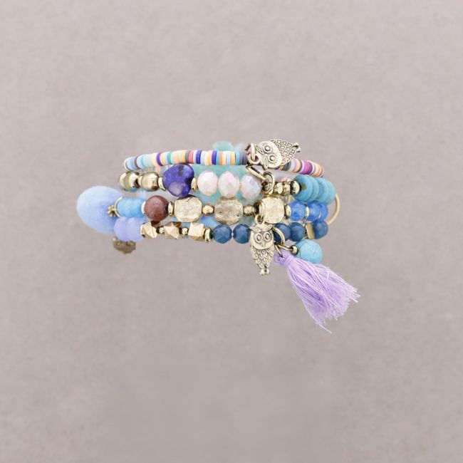 BRACELET 4 STRAPS BEADS