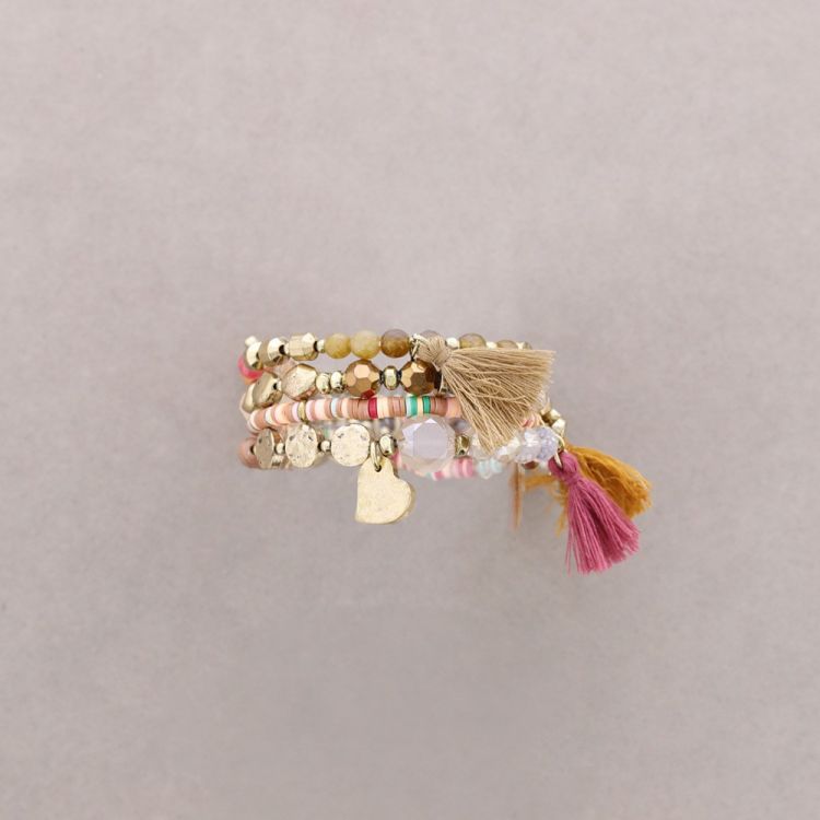 PULSERA 4 TIRAS CUENTAS 2
