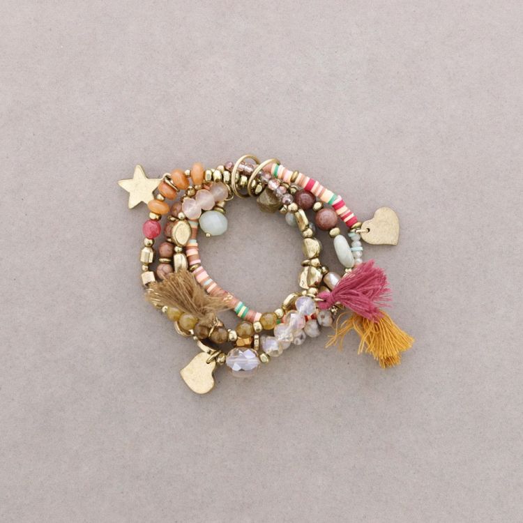 BRACELET 4 STRAPS BEADS