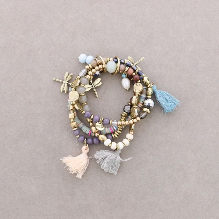 PULSERA 4 TIRAS CUENTAS