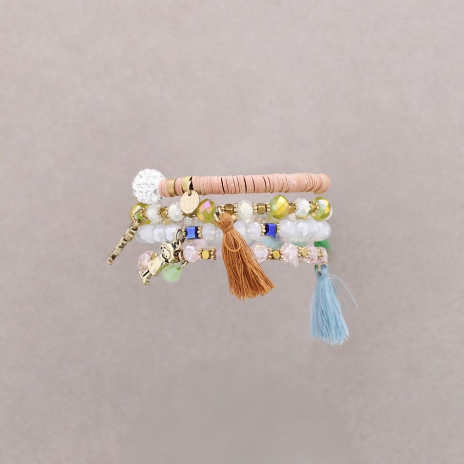 PULSERA 4 TIRAS CUENTAS