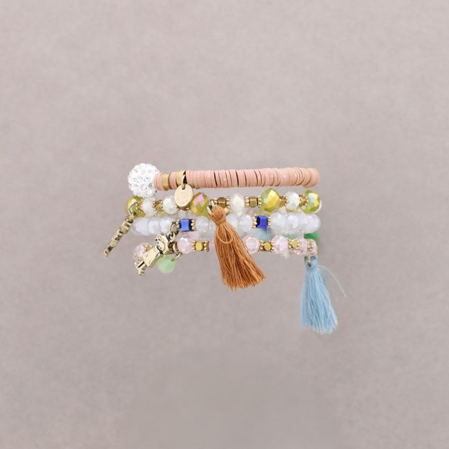 BRACELET 4 STRAPS BEADS