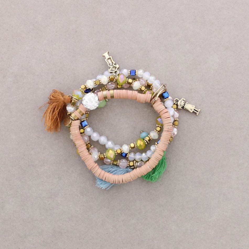 PULSERA 4 TIRAS CUENTAS