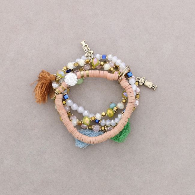 BRACELET 4 STRAPS BEADS