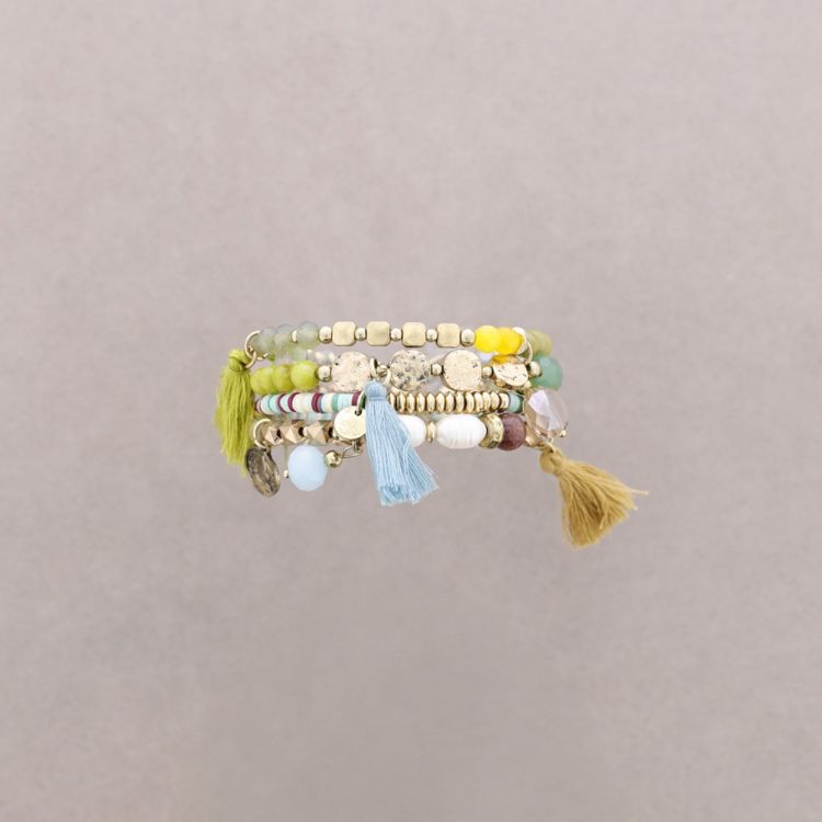 BRACELET 4 STRAPS BEADS 2
