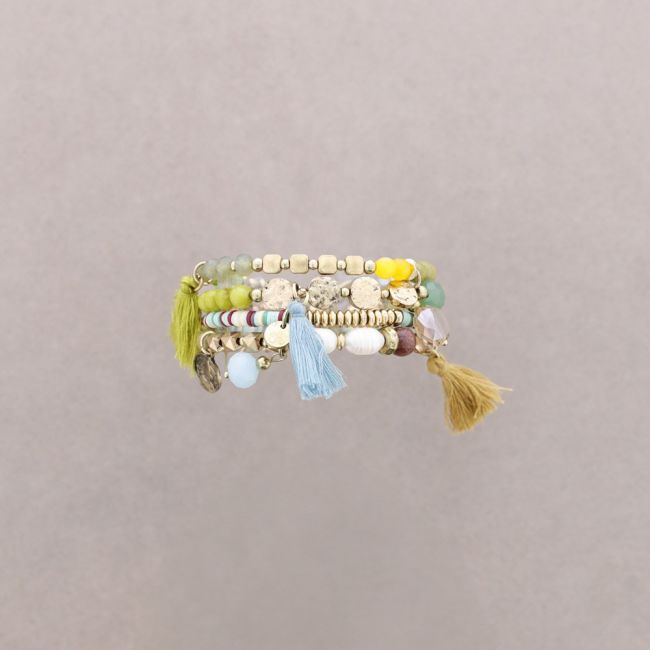 BRACELET 4 STRAPS BEADS