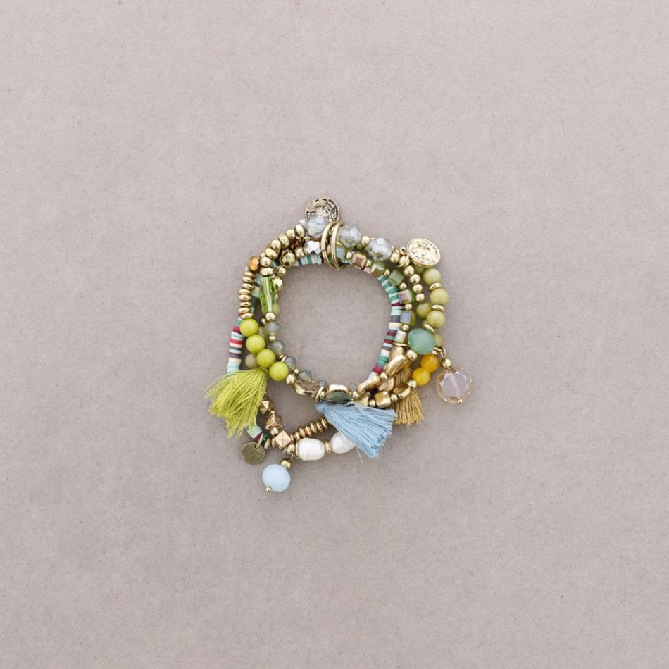 BRACELET 4 STRAPS BEADS