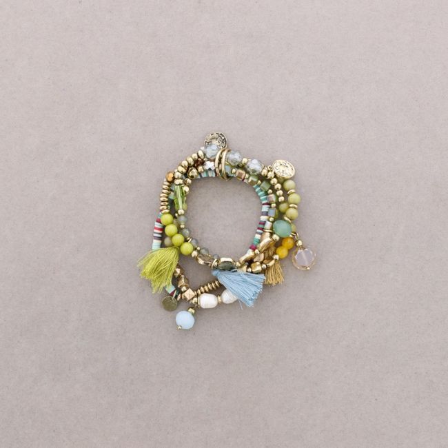 PULSERA 4 TIRAS CUENTAS