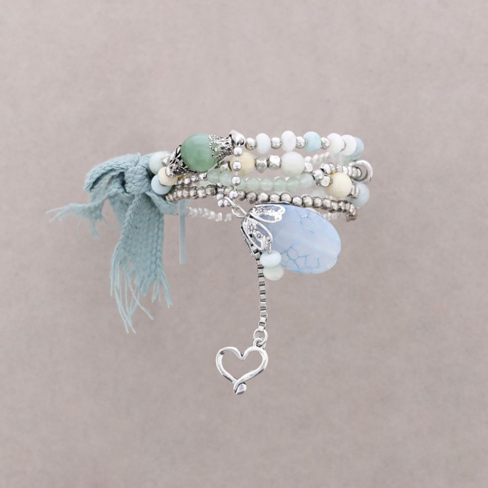 BRACELET 4 STRAPS BEADS