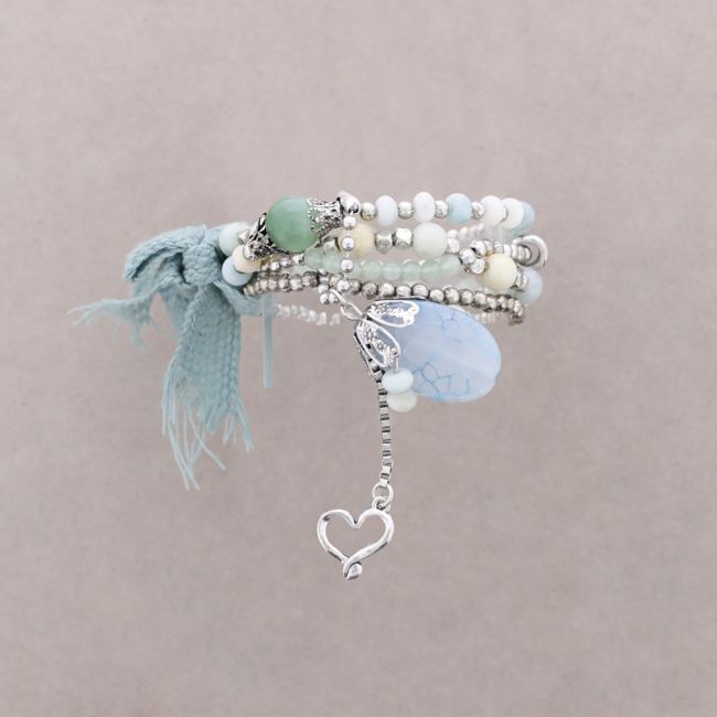 BRACELET 4 STRAPS BEADS