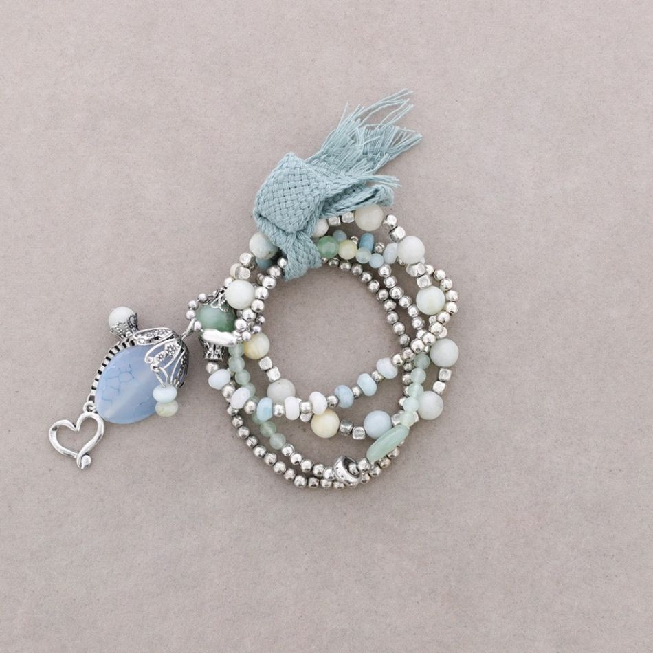 PULSERA 4 TIRAS CUENTAS