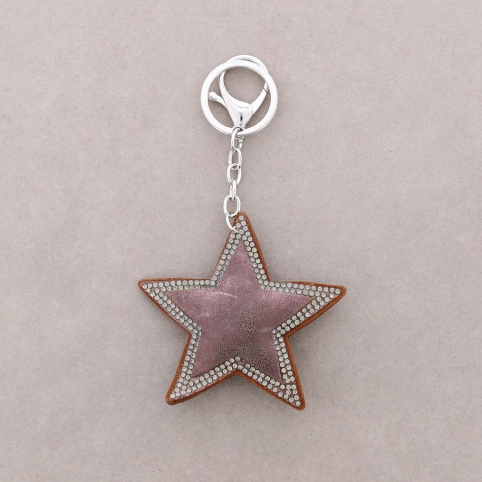 Star keychain covered with crystals