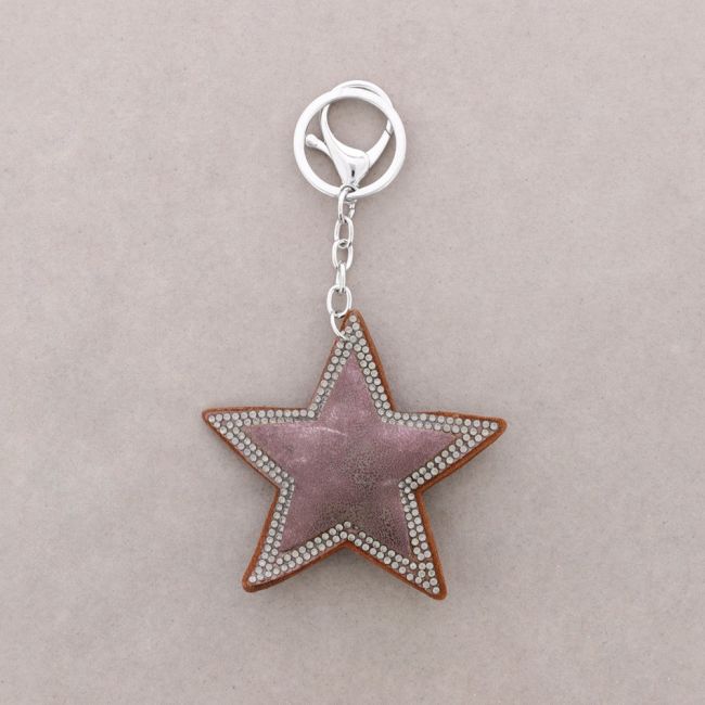 Star keychain covered with crystals