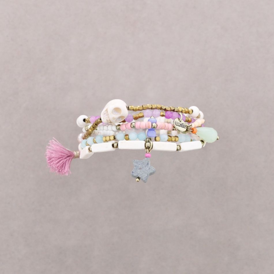 PULSERA ELÁSTICA 5 VUELTAS CUENTAS
