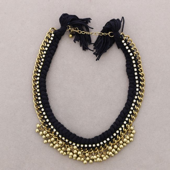 Braided choker with pendants