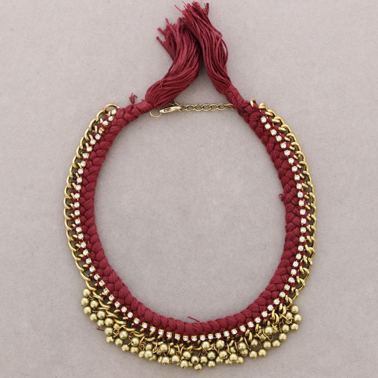 Braided choker with pendants 2