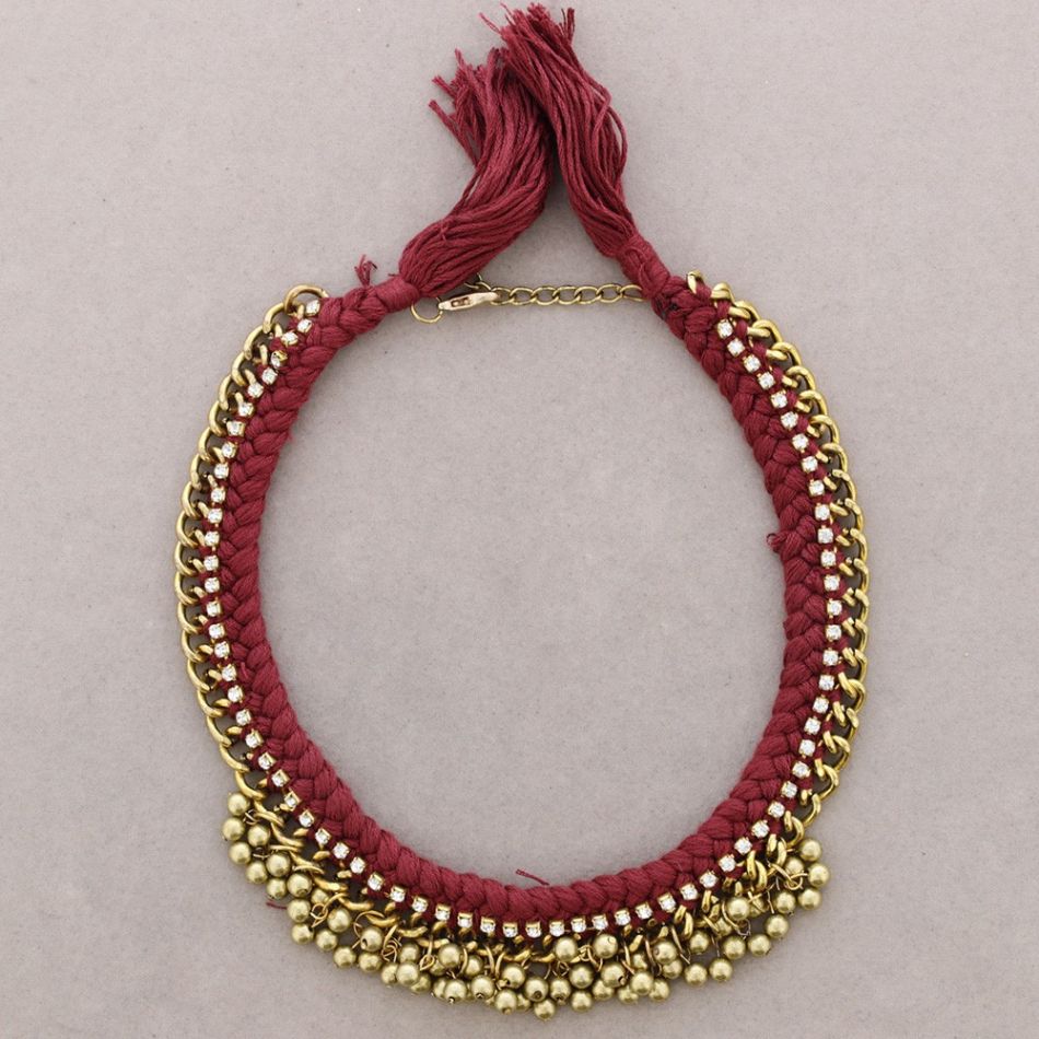 Braided choker with pendants