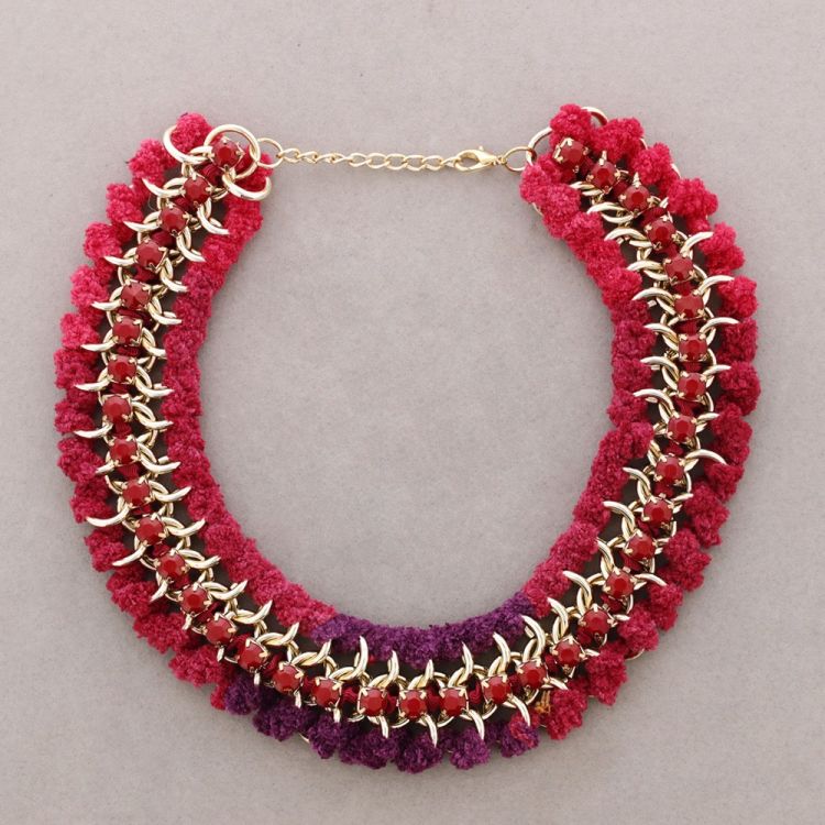 CHAIN ??CHOKER WITH BRAIDED CORD