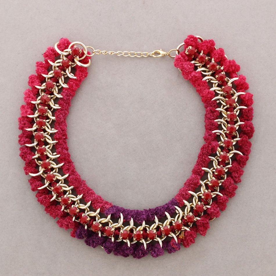 CHAIN ??CHOKER WITH BRAIDED CORD