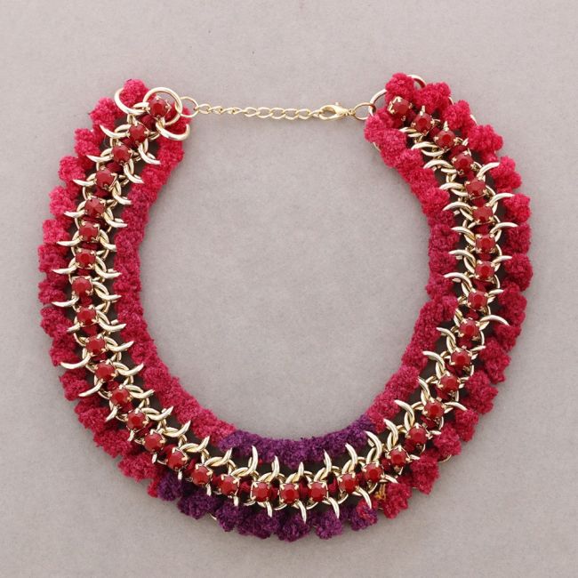CHAIN ??CHOKER WITH BRAIDED CORD