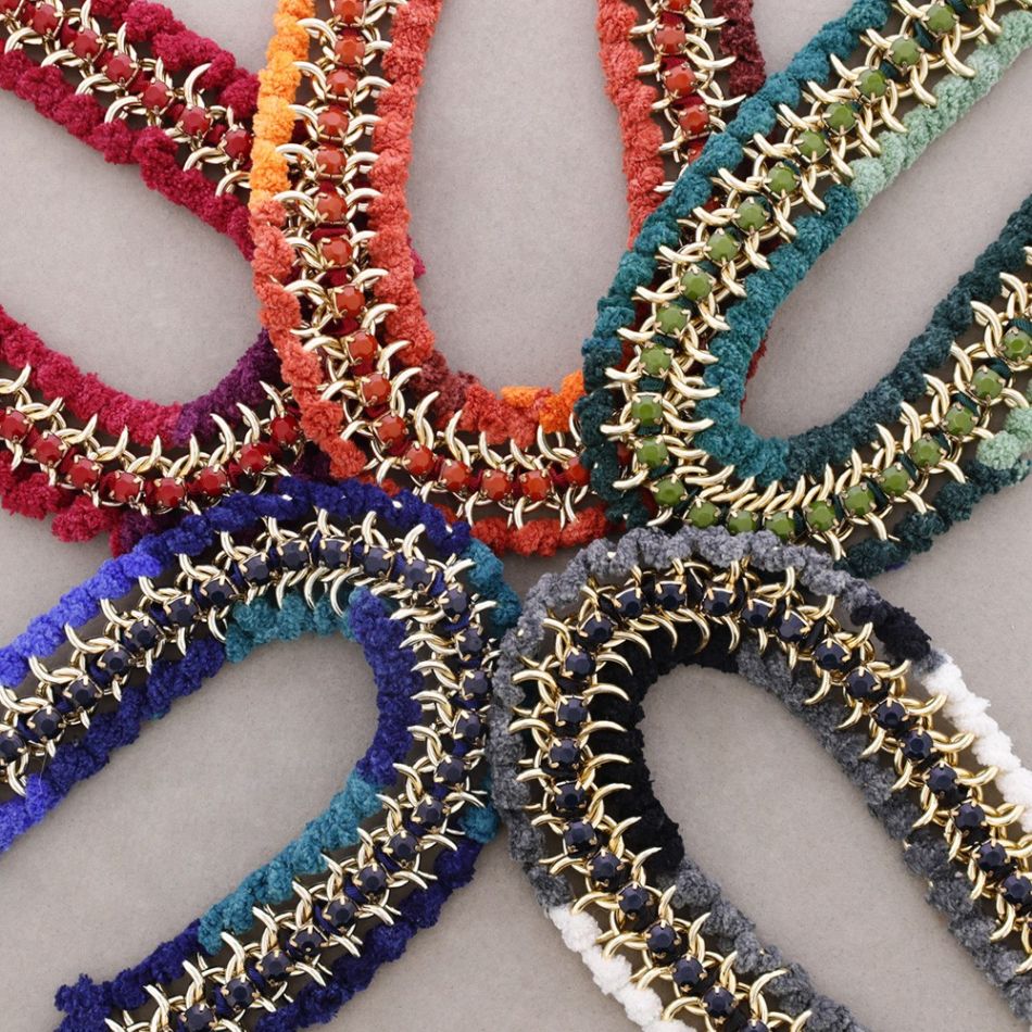CHAIN ??CHOKER WITH BRAIDED CORD