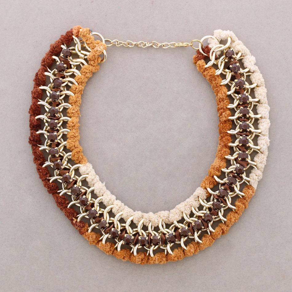 CHAIN ??CHOKER WITH BRAIDED CORD