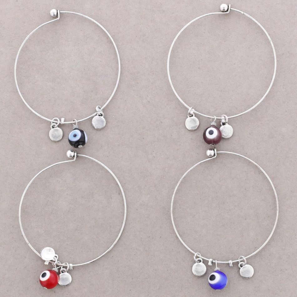 PULSERA ARO CUENTAS METAL CRISTAL