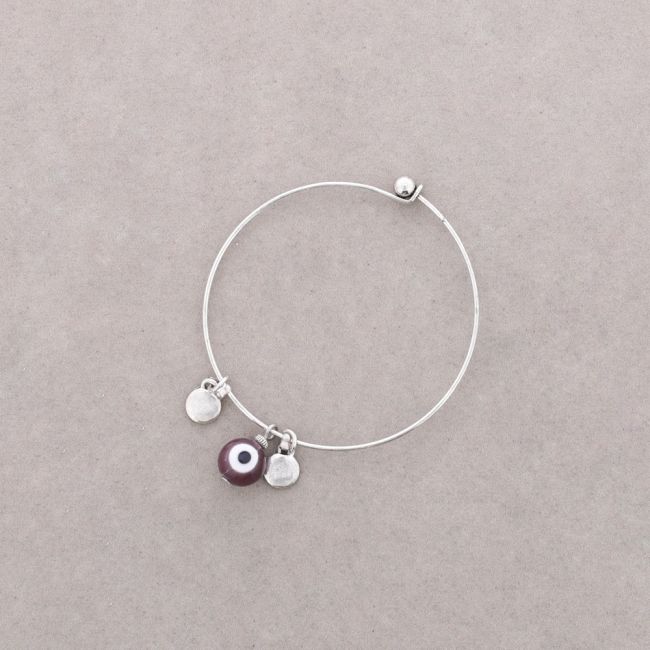PULSERA ARO CUENTAS METAL CRISTAL