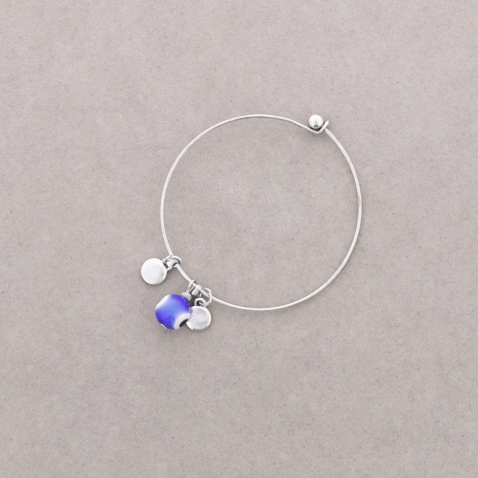 PULSERA ARO CUENTAS METAL CRISTAL