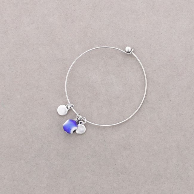 PULSERA ARO CUENTAS METAL CRISTAL
