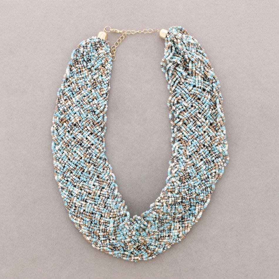 BEADED BRAIDED SHORT NECKLACE