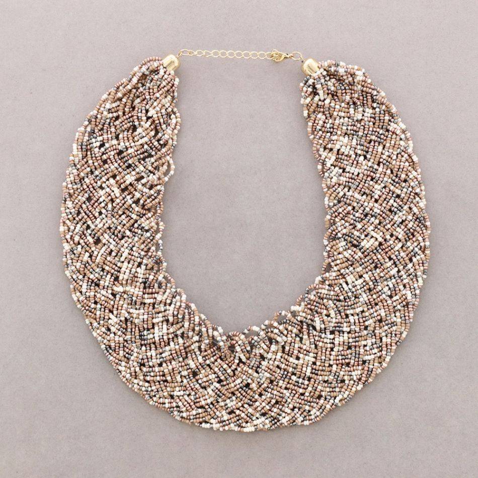 BEADED BRAIDED SHORT NECKLACE